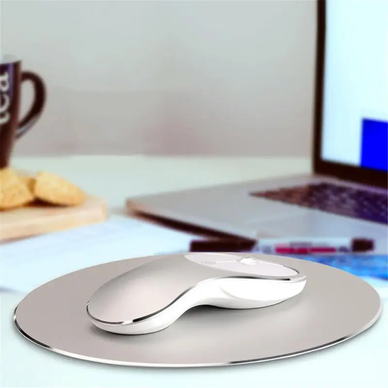 

New Elegant Aluminum Alloy 2.4Ghz Wireless Mouse Q8 For Ice Fox USB Rechargeable Metal Mouse UFO Silent Fashion Cool Mouse