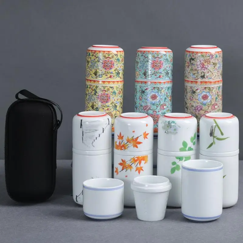 Portable Chinese Kung Fu Teaware Sets China Travel Tea Set Ceramic Teapot Teaset Gaiwan Set Tea Cup