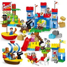 4 комплекта Duplo большие размеры пиратские лодки строительные