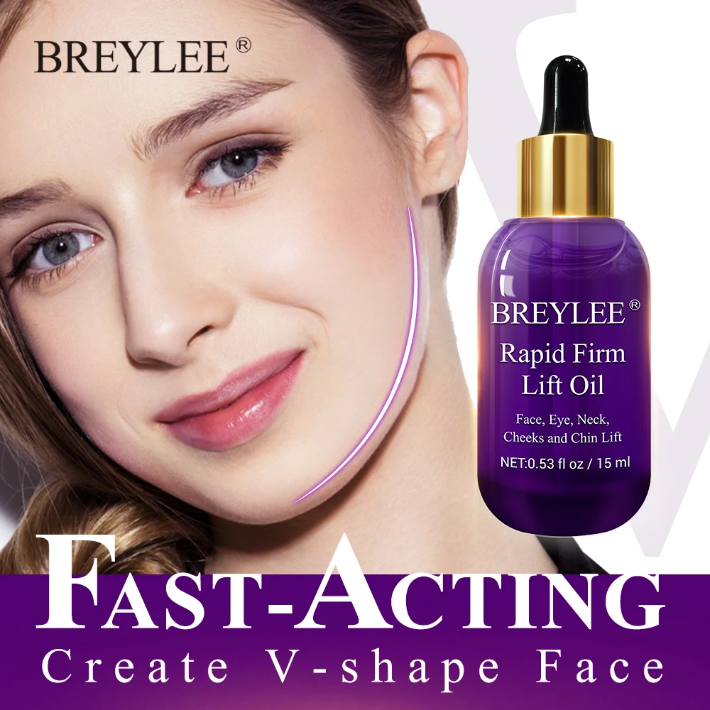 Breylee Essential Oils Rapid Firming Lifting Face Essence Oil Massage Anti Wrinkle Anti-aging Powerful V Shape Facial Skin Care