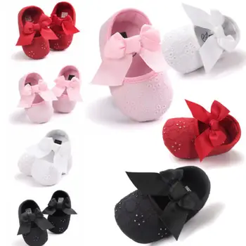 

2019 Spring Newborn Baby Kid Shoes Girl Soft Sole Crib Shoes Prewalker Headband 0-18M NEW