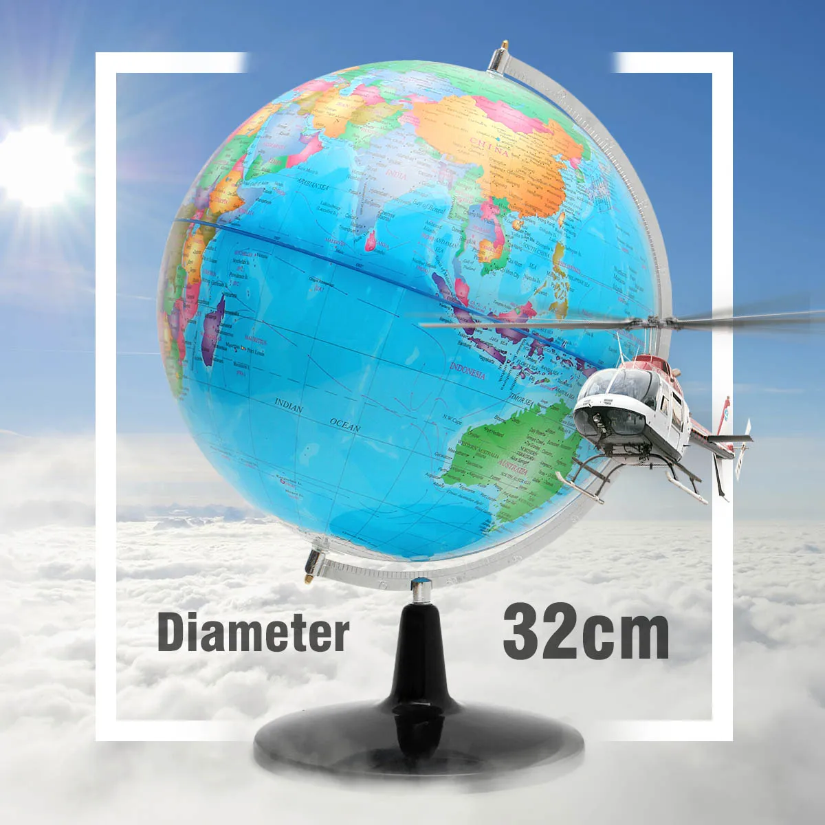 32CM Big Large Rotating Globe World Map of Earth Geography School Educational Tool Home Office Ornament Gift 32CM Big Large Rotating Globe World Map of Earth Geography School Educational Tool Home Office Ornament Gift