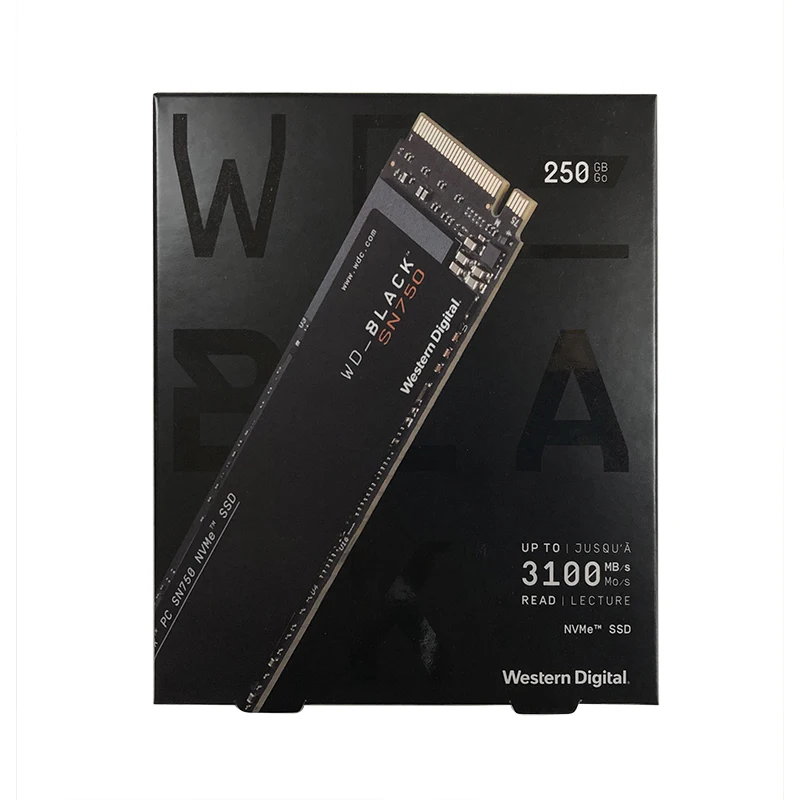 WD Black PCIe 250GB M.2 2280 SSD SN750 твердотельный диск 3100 МБ/с. для геймера игровой ПК
