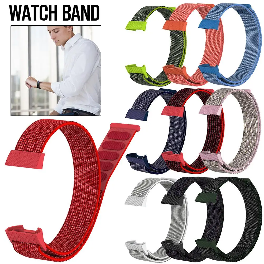 

Nylon Loopback Strap Woven Cloth Sports Replacement Watch Band Wristband For Fitbit Charge 3 Smart Bracelet High Quality