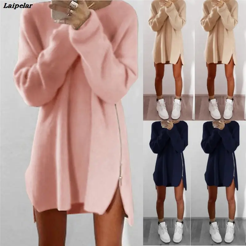 Autumn Winter Women Sweater Fashion 2018 Casual Long Sleeve Pink Gray Loose Sweater Plus Size Lady Pullover Knitted Sweater Tops