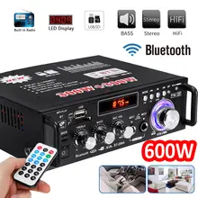 600 W Amplificatore Auto A Casa 110 V HIFI USB FM Radio Audio bluetooth Amplificatori Lettore Subwoofer Speaker Stereo Con Telecomando di controllo