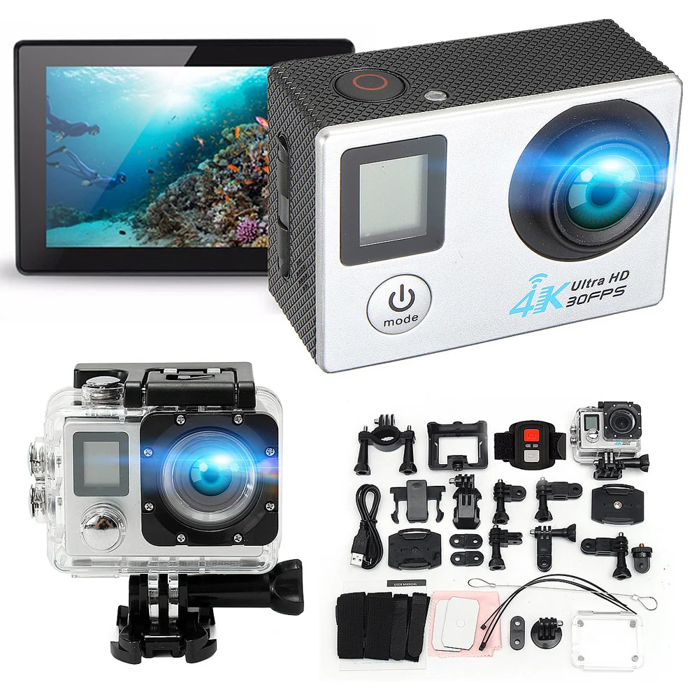 

PRO Cam WiFi 4K 16MP 2.0" LCD Dual Screen Sports Action Camera 170 Degree Wide-angle lens Remote Control