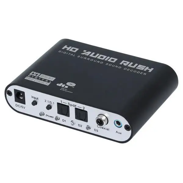  LEORY Digitale ad Analogico Convertitore AC3 Ottico per Stereo Surround HD 5.1 Audio Decoder 2 SPDI