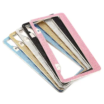 

Artificial Diamante USA License Plate Frame Stainless Steel Durable Rust Protection