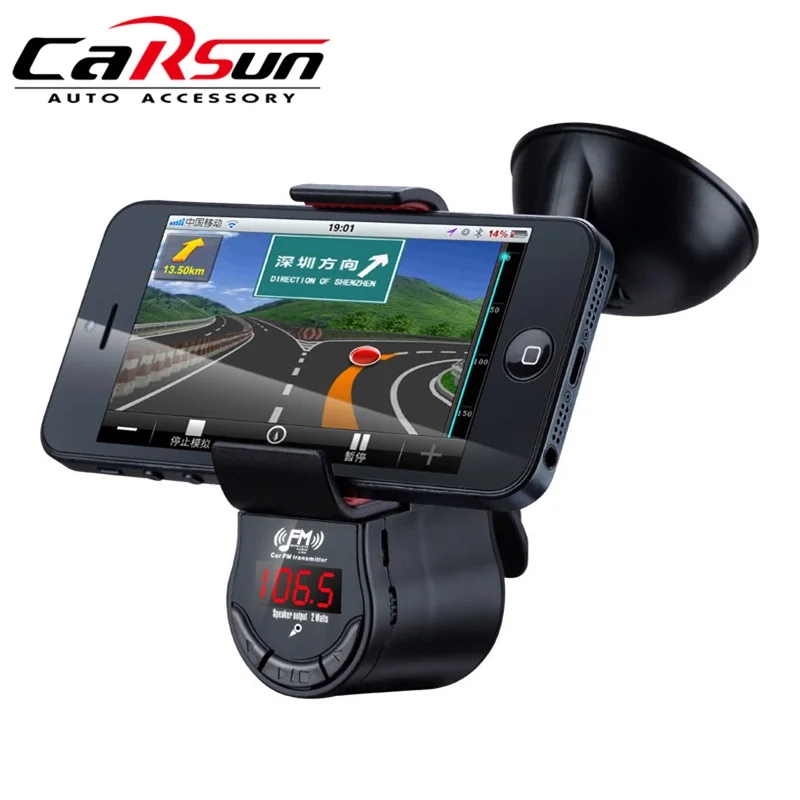 

FM09 Car Handsfree FM Transmitter 360 Degree Rotation Phone Holder