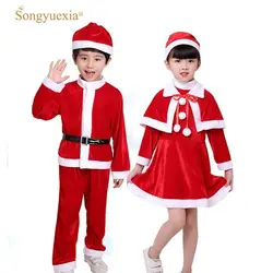 Рождественская детская одежда, одежда для мальчиков и девочек, одежда для детского сада, костюм Санта-Клауса