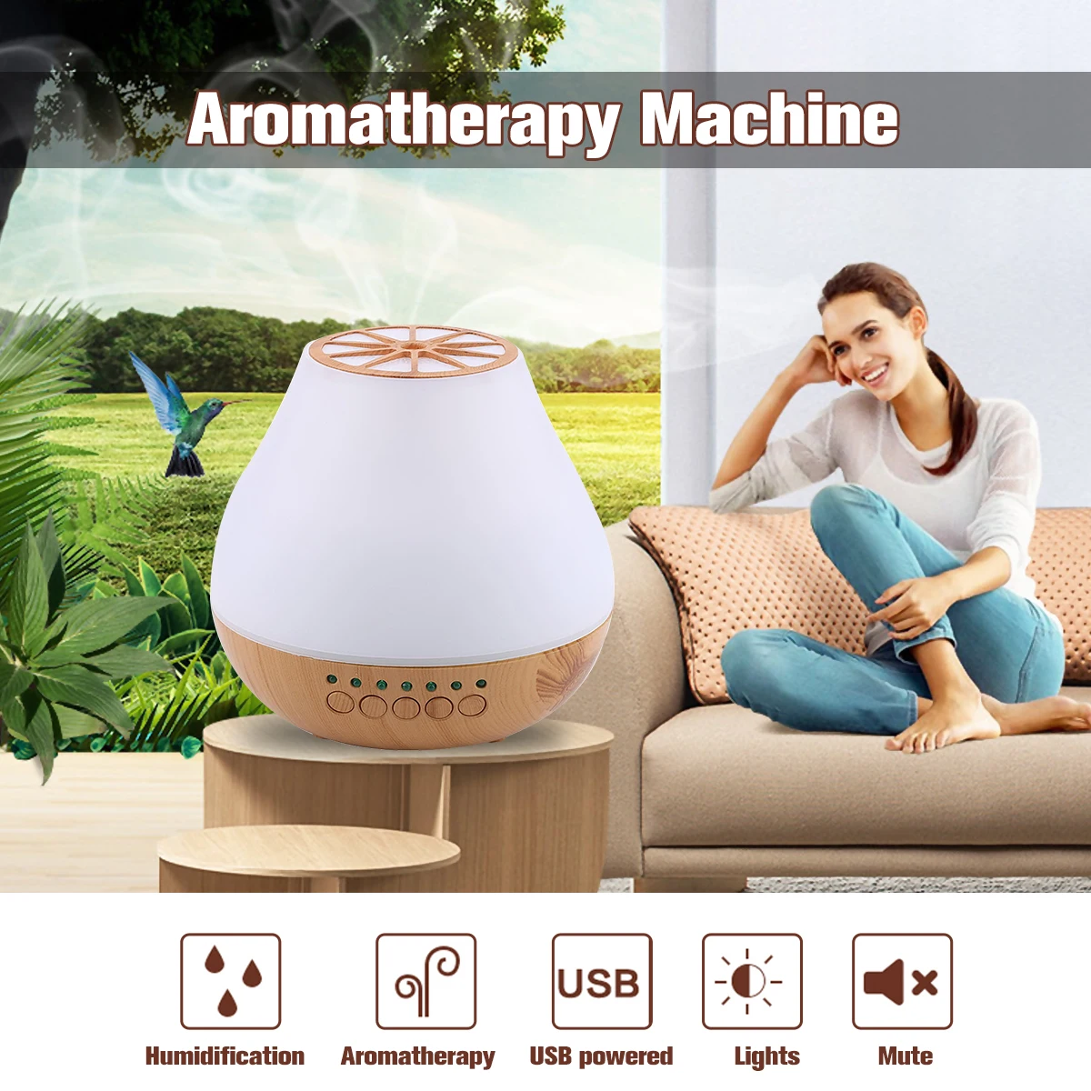 400ml Ultrasonic Aroma Diffusers Air Humidifiers bluetooth Speaker LED Night light Aromatherapy