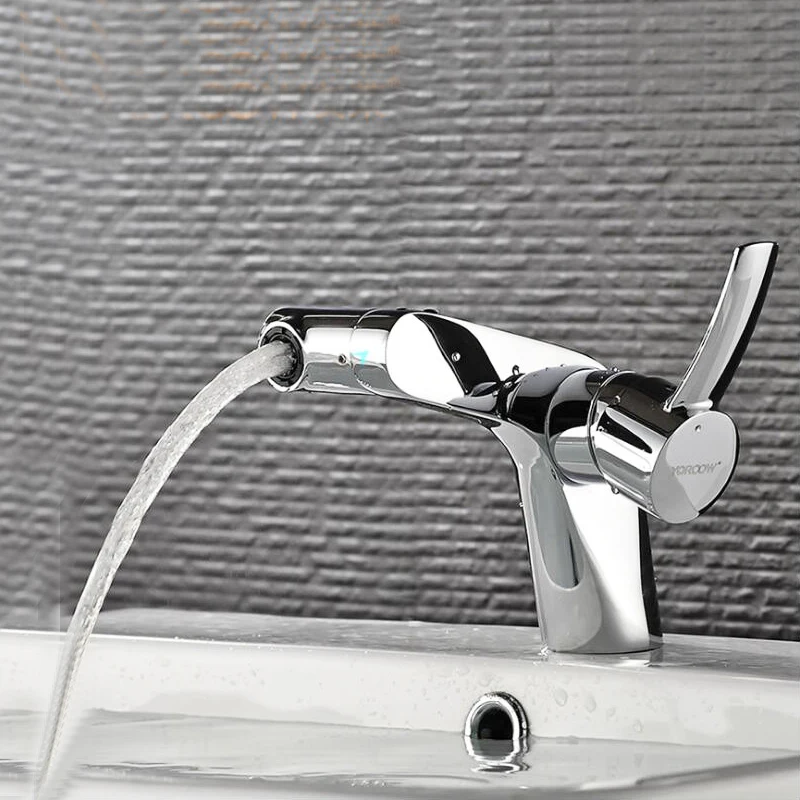 

Brass Material Chrome Plated Hot & Cold Water 360 Degree Spout of Basin Tap
