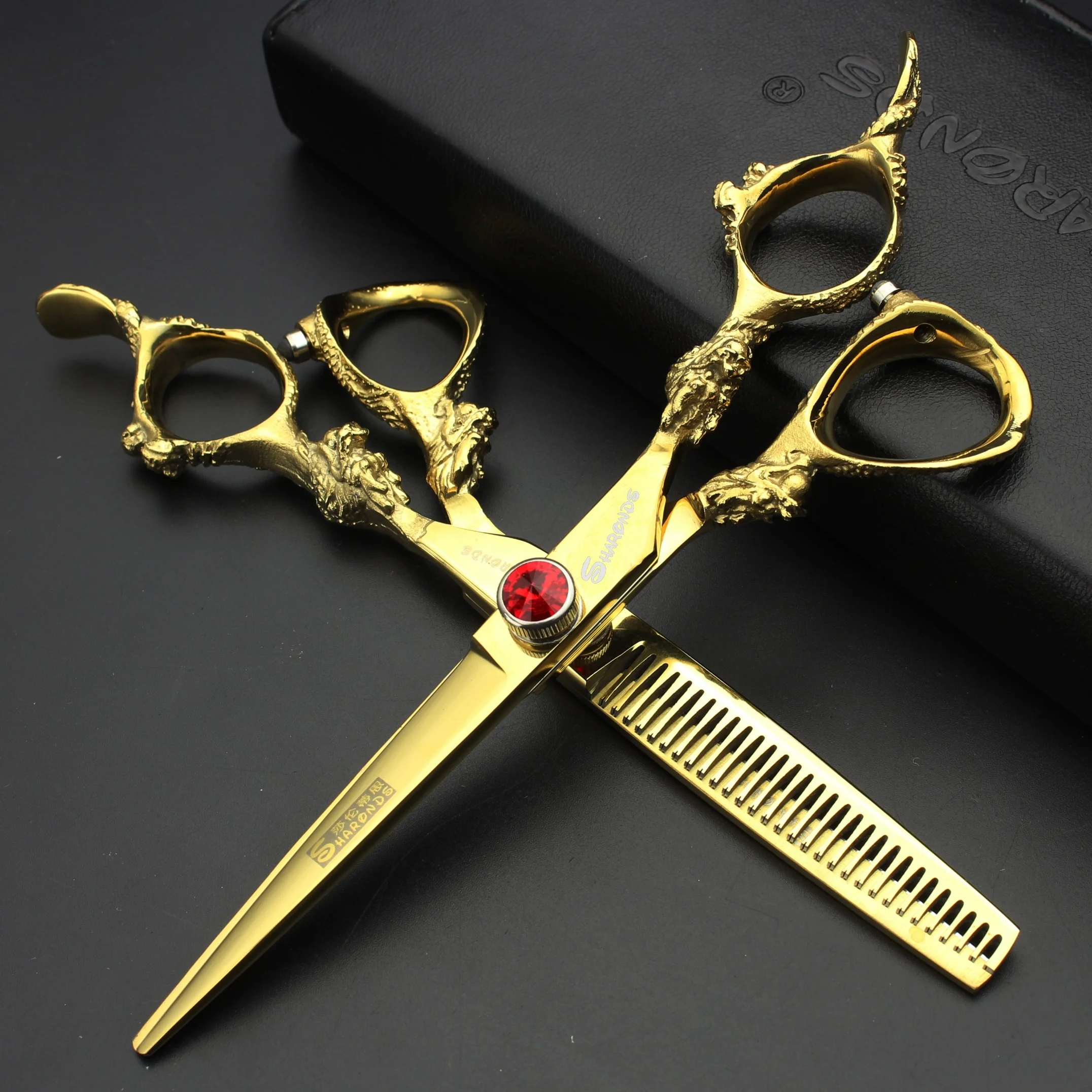 Золотые парикмахерские Tesoura Парикмахерские ножницы 6,0 440c berber makas режущий кусачки истончение шеры barbearia