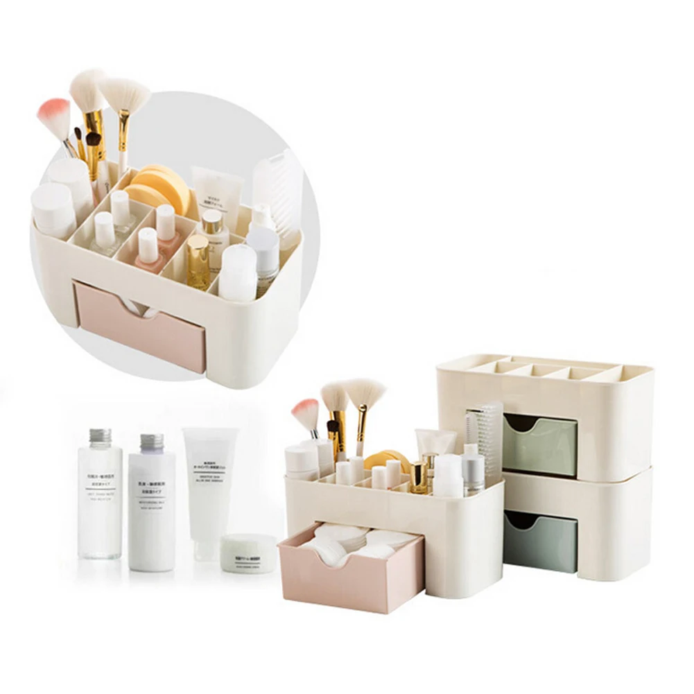 Hote Sale Makeup Box Organizer Jewelry Necklace Nail Polish Earring Plastic Storage Box Home Desktop Organizer For Cosmetics