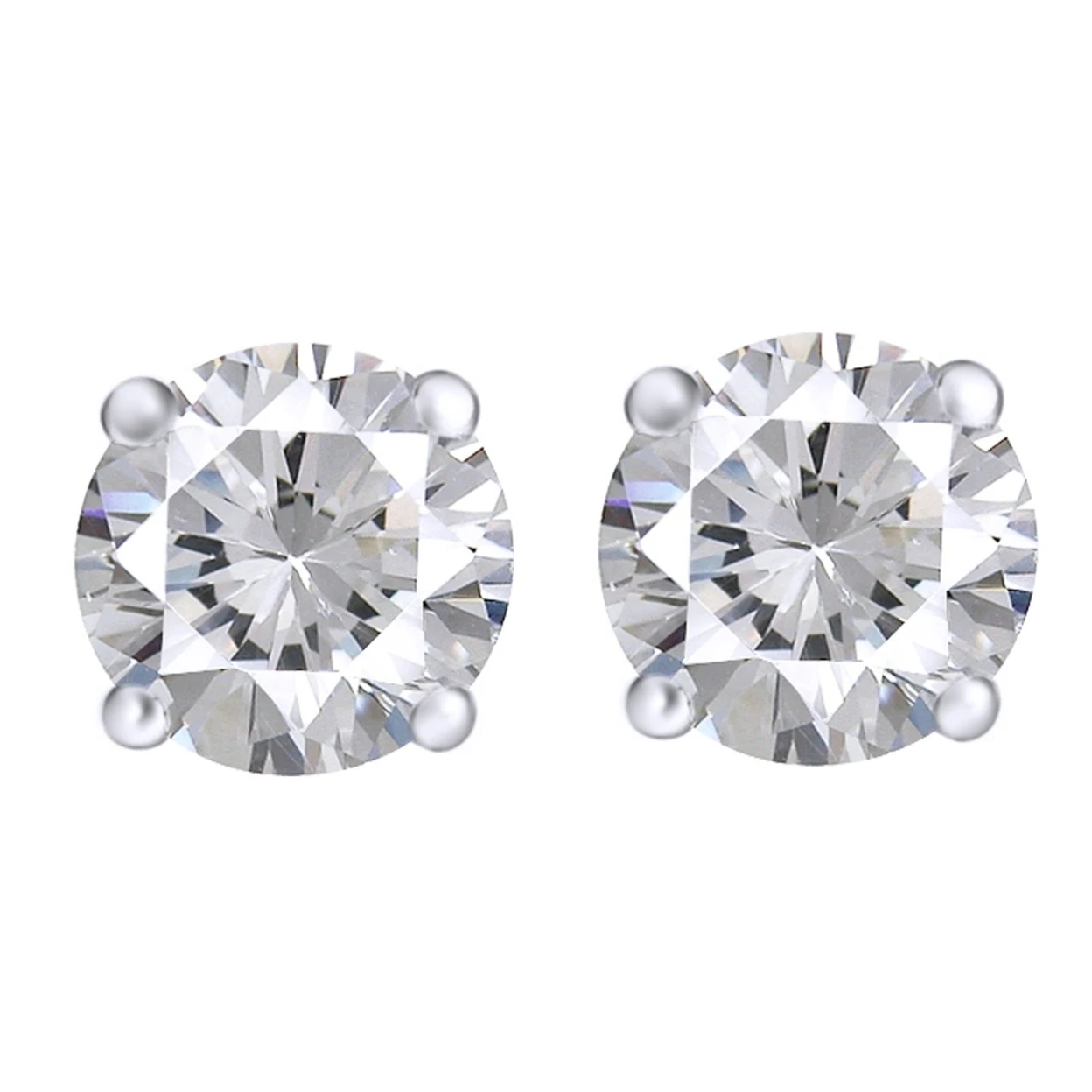 . 65Ct круглый настоящий бриллиант 14 K White золотые шпильки|Серьги| |
