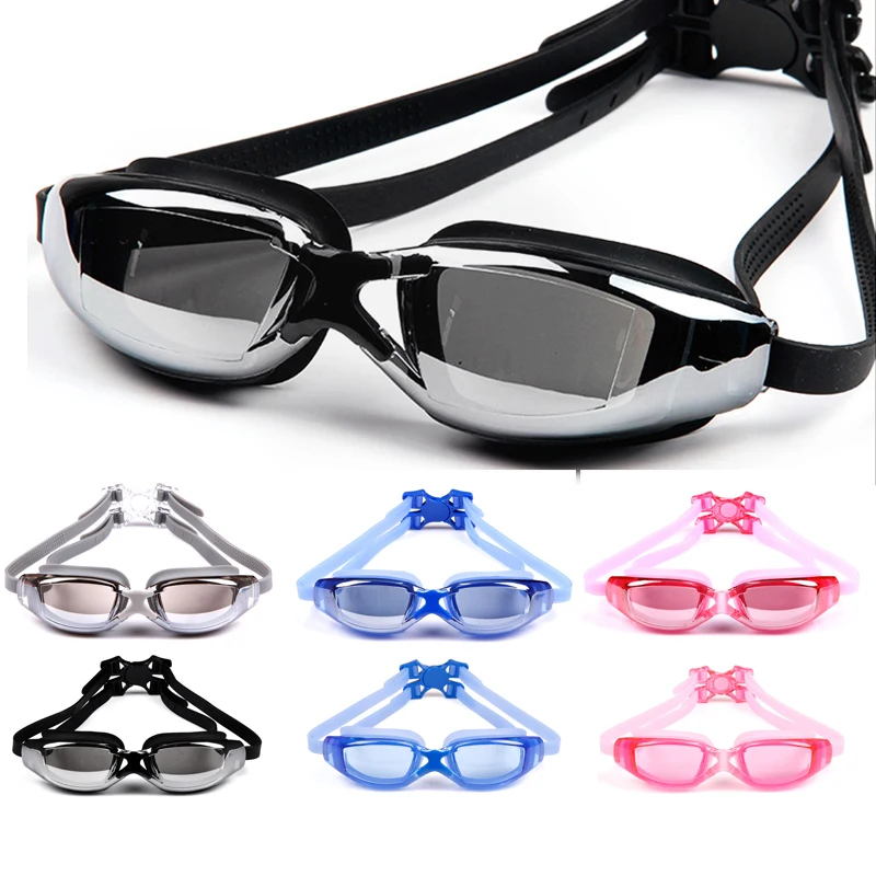 Adult Silicone Swim goggles Waterproof Eyewear Anti Fog 100 UV