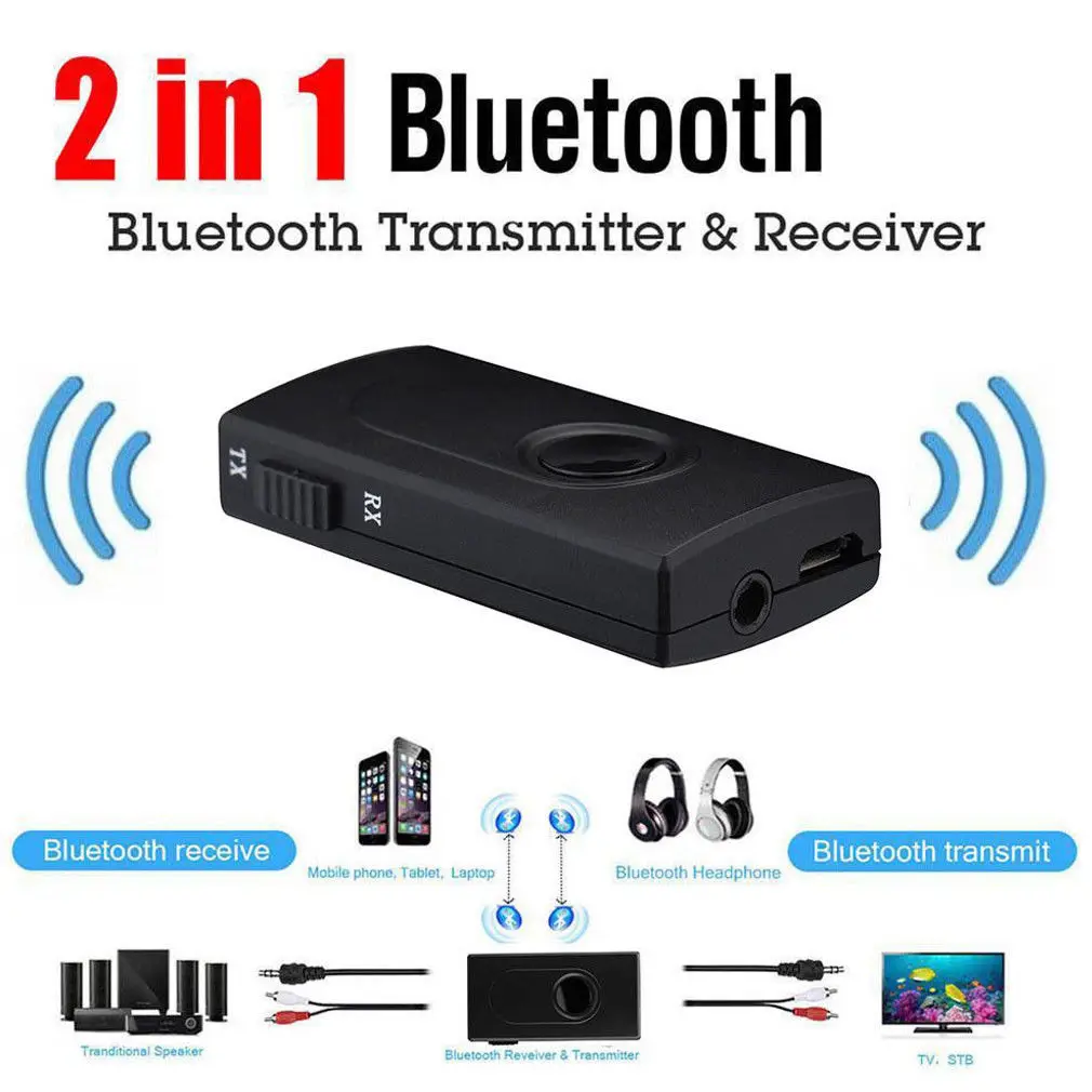 

Wireless Bluetooth 3.5mm AUX Audio Transmitter Receiver Multipoint Music Adapter