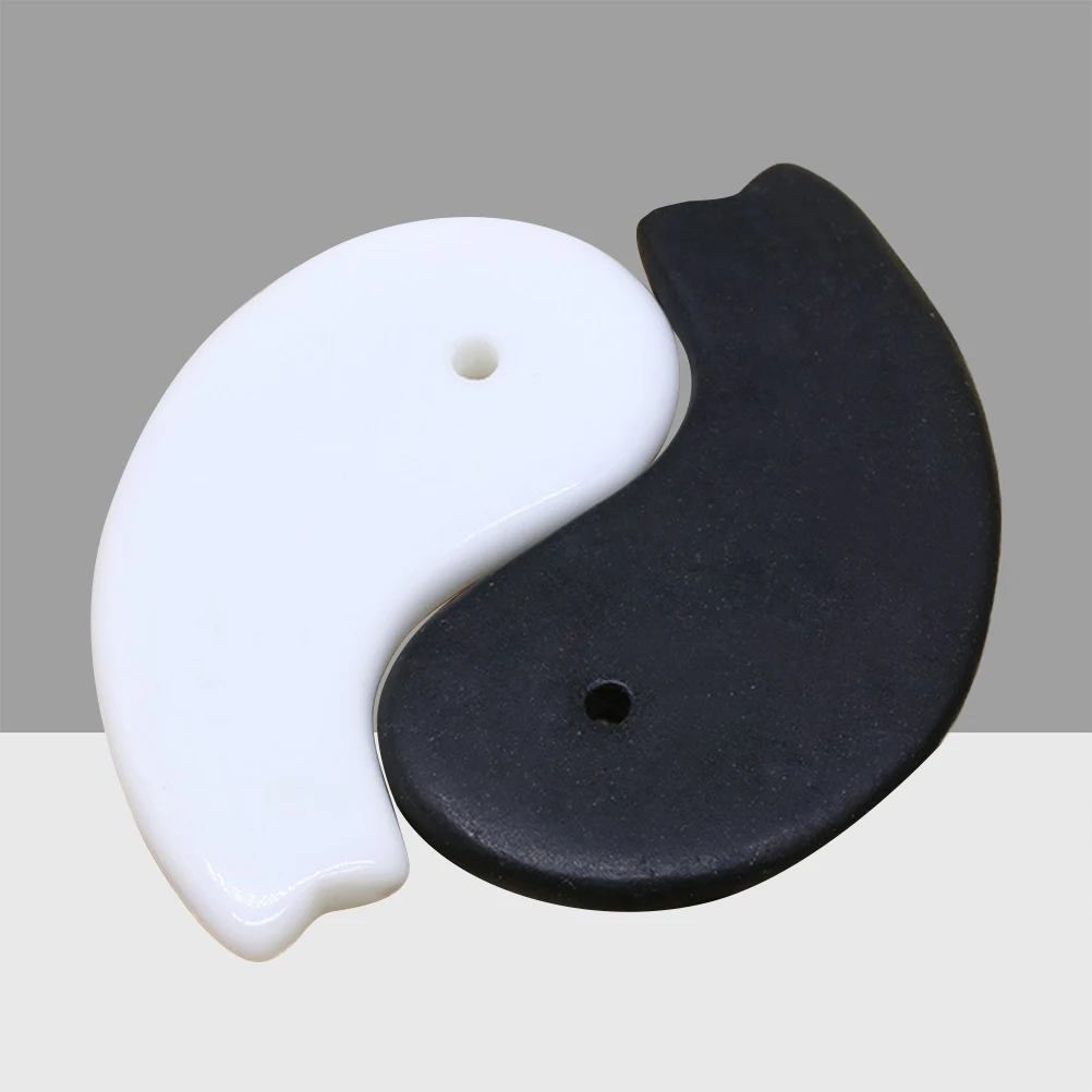 2 шт. Guasha Board Yin Yang ручной работы Beauty Tai Chi массажер для лица пластина массажа