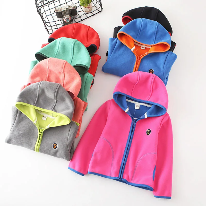 

2018 spring autumn fleece children's jackets for girls child hoodies kids cardigan toddler coats for boys baby sweatshirts 2-6T
