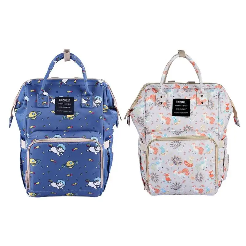 

Mummy Backpack Diaper Bags Handbag Waterproof Large Capacity Two Color Printed Multi-functional Fashion Backpack for Mummy