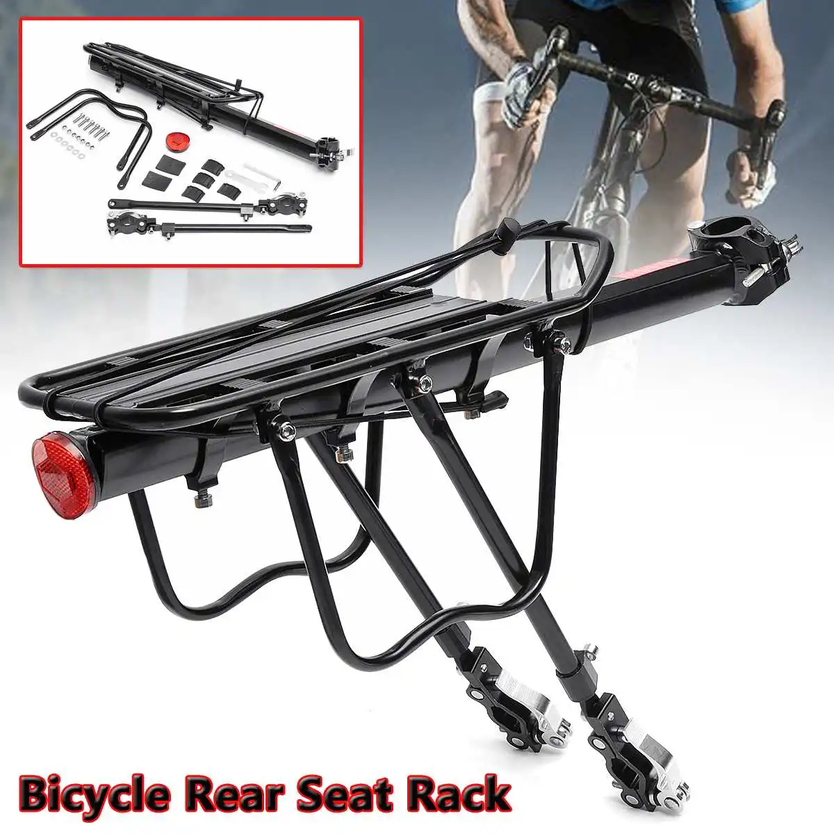 

Aluminum Alloy 50kg Max Loading Capacity Bicycle Bike Cycling Rear Seat Luggage Rack Mountain Bike Bicycle Accessories