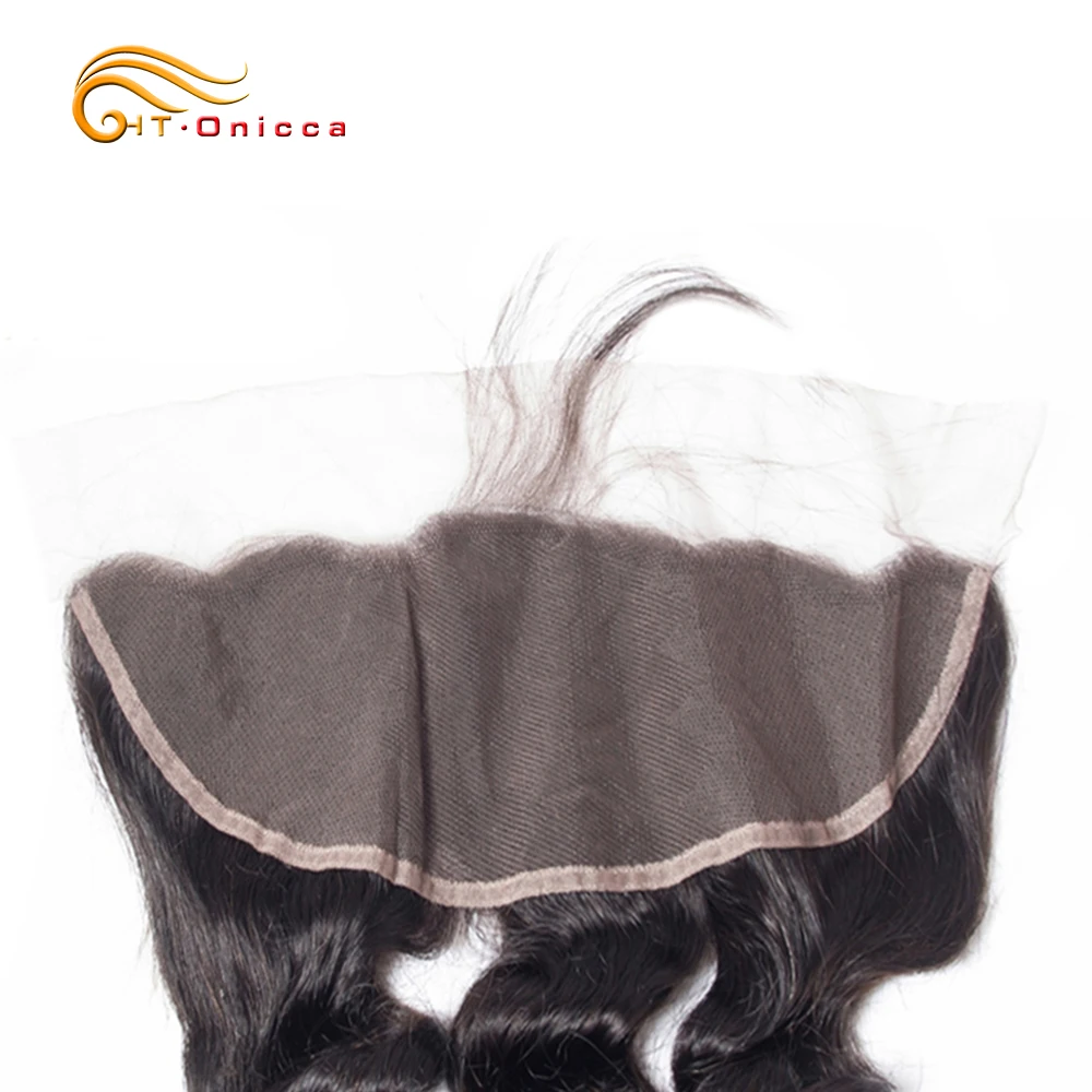 Onicca Hair Brazilian Loose Wave Frontal Closure With Baby Hair Non Remy Human Hair Frontal 13x4 Ear To Ear Lace Frontal Closure