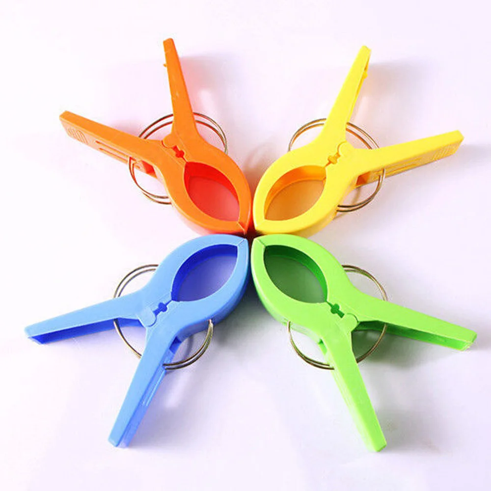 

4pcs Clips Windproof Pegs Large Clamp For Clothes Beach Towel Home Drying Racks Clips