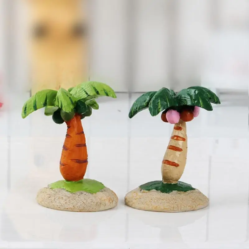 Micro Landscape Simulated Resin Coconut Tree Toy For Small Ornament Decoration Random Delivery