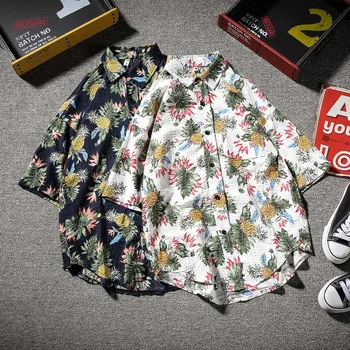 

Summer New Hawaiian Shirt Men Fashion Printed Casual Shirt Man Streetwear Trend Wild Loose Short-sleeved Shirt Male Clothes