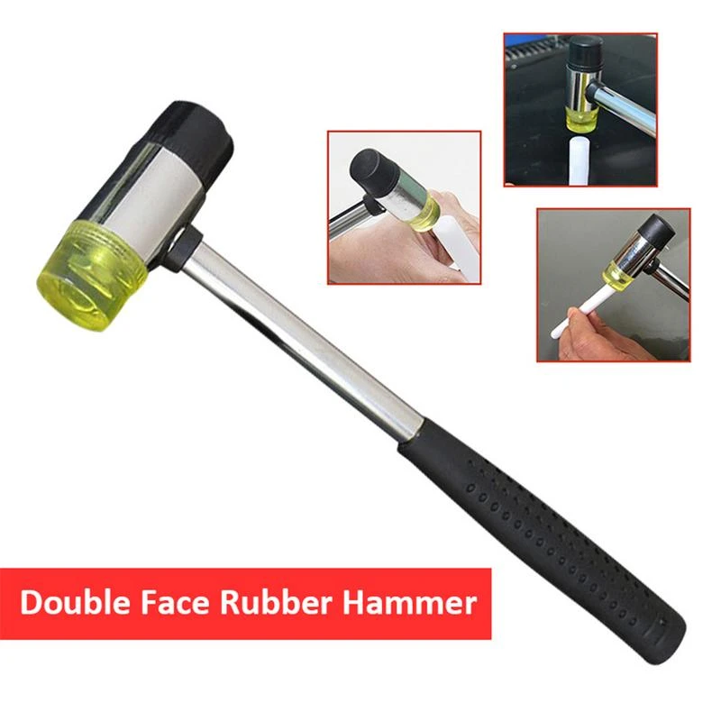 25 mm Multifunctional Double Flat Hammer Rubber Hammer Comfortable Grip Tool with Ergonomic Design for Long use 