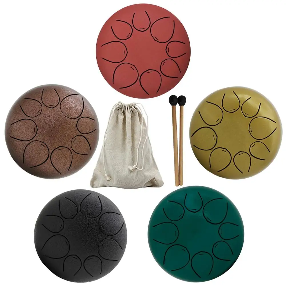 

Steel Tongue Drum 5 Inch Mini Stainless Steel Percussion Innovative Lotus Drum Empty Drum for Full Ethereal Sound
