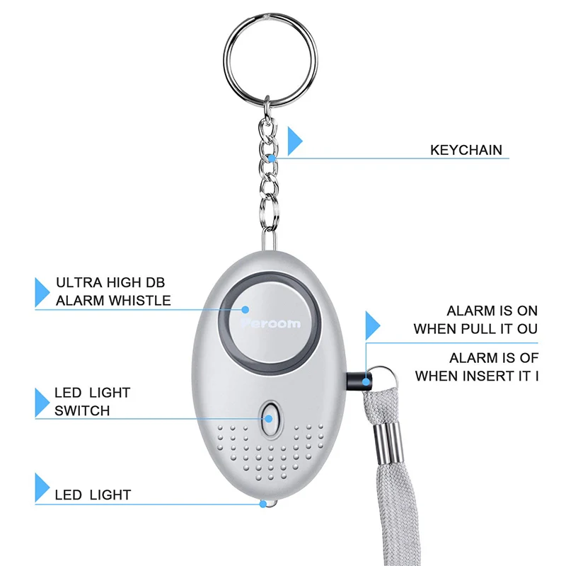 Самозащита 140 дБ, безопасность, Самозащита, сигнализация для девушек, женщин, личная защита, аварийное оповещение, крик, Громкая сигнализация, брелок