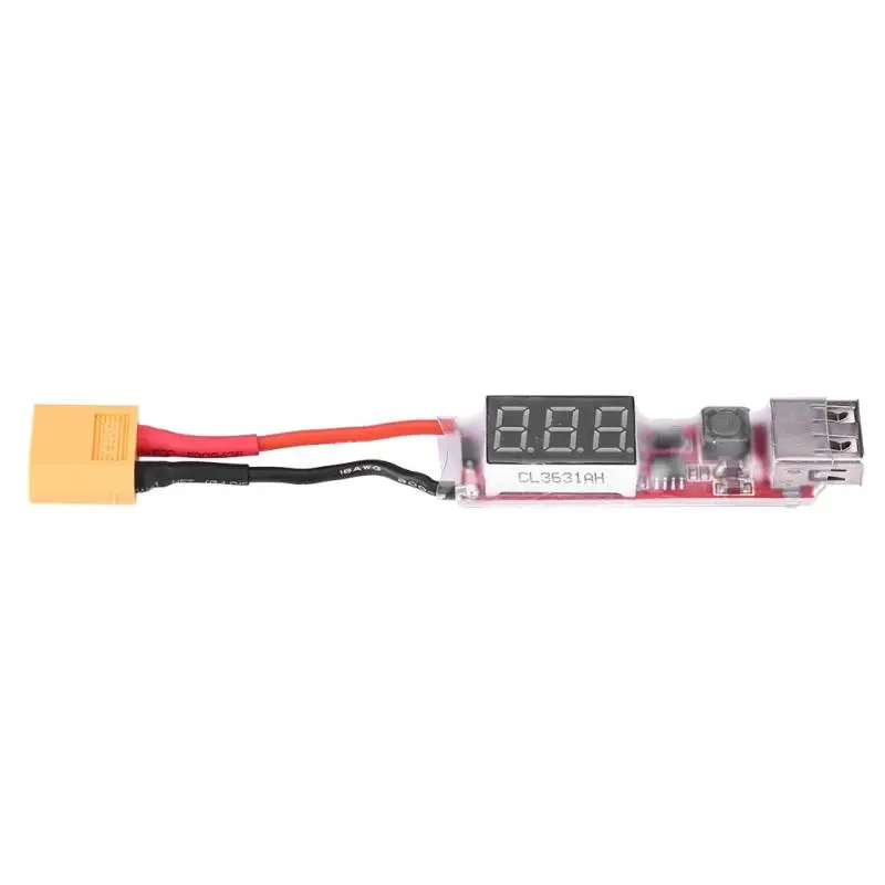

2S-6S Lithium Battery Charger XT60 Plug To USB 5V Converter With Voltage Display High Quality RC Accessories