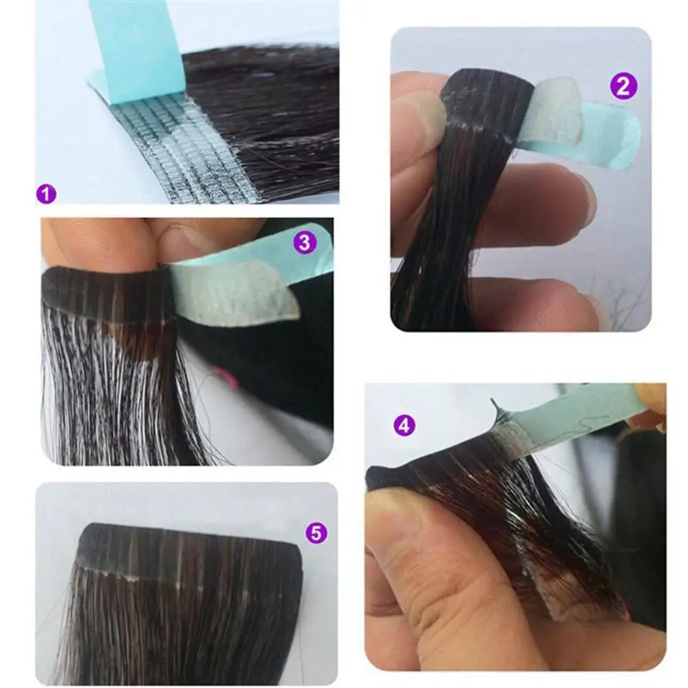5 pcs Seamless Hair Extension Film Wig Double-Sided Adhesive Film Super Sticky Tape for Wig Replacement Hair Extension Tool