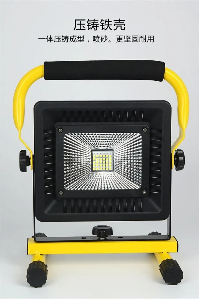 50 Вт 3 цвета портативный светодиодный прожектор рабочий свет перезаряжаемый на батарейках COB Светодиодный прожектор точечный Кемпинг аварийная лампа