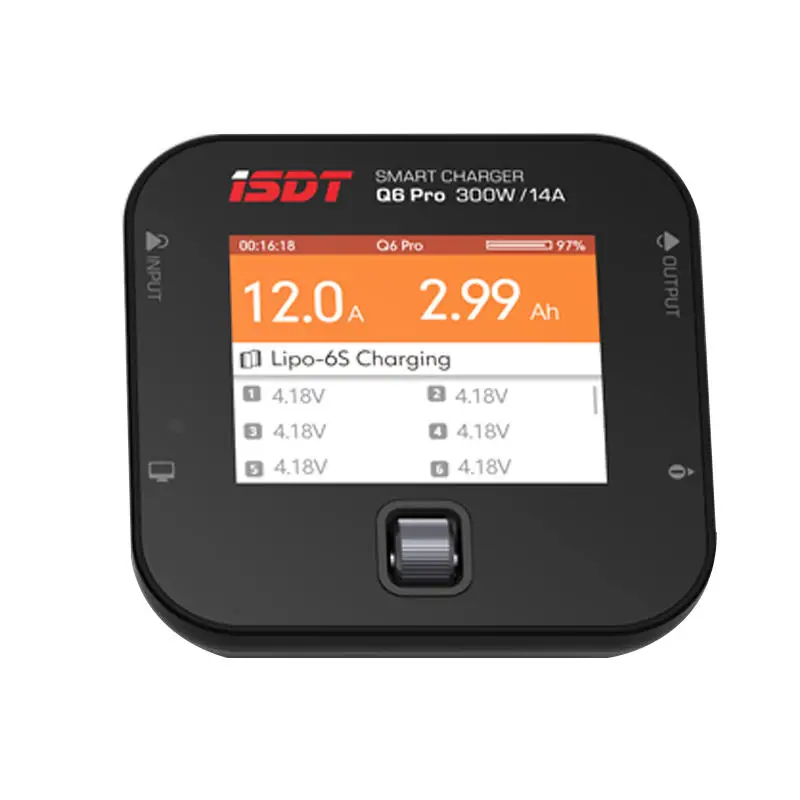 Зарядное устройство ISDT Q6 Pro BattGo/Lite 300 Вт 14A карманное умное Цифровое зарядное для