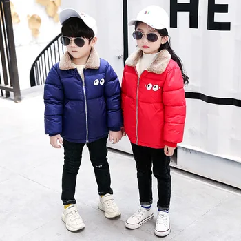 

Kids Winter Coat Baby Boys Girls Plus Thick Outerwear Cotton Eye Design Kids Clothing Fashion Jackets Christmas Clothing 2-8Y