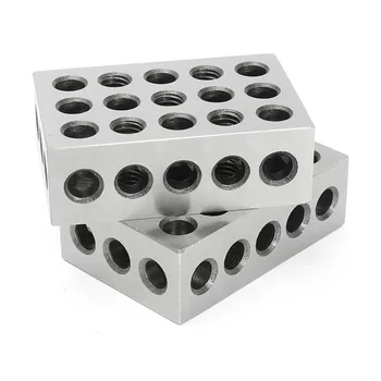 

2pcs 1x2x3 Inch Hardened Steel Blocks 23 Holes Parallel Clamping Milling Tool Precision 0.0001 Inch For Machine Tools
