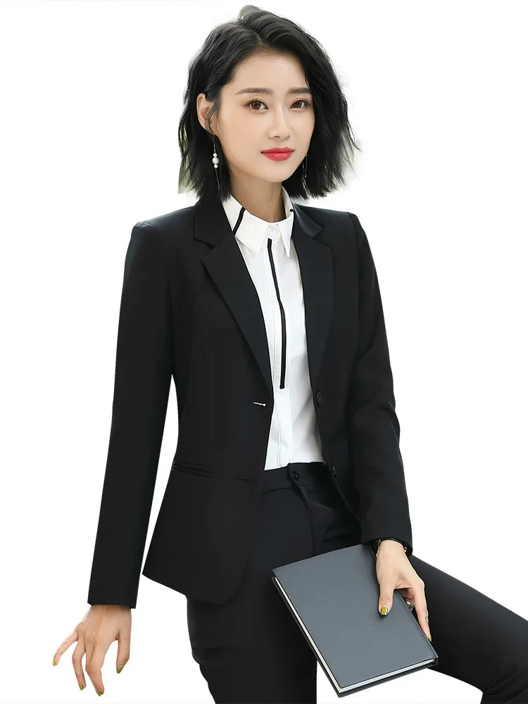 

Spring Autumn Fashion Women Slim Fit Office Lady Blazers Jackets Notched Long Sleeve Suit Coat Female Outwear Plus Size 5XL