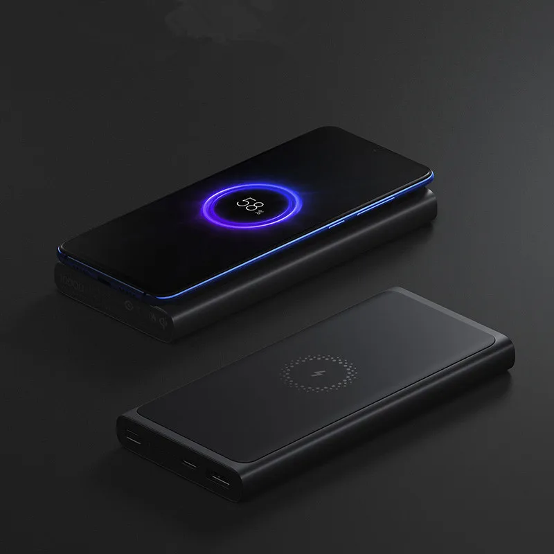 Дешево Xiaomi power Bank 10000 мАч Быстрое беспроводное зарядное устройство с usb type C для мобильного телефона Быстрая зарядка для iPhone 11 pro Huaiwei mate 30