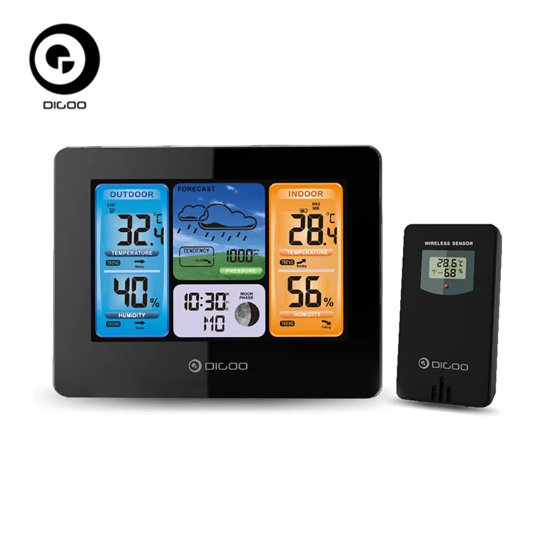 

Digoo WIFI APP Smart Weather Station Wireless Color Screen Temperature Humidity Sensor Thermometer Hygrometer Weather DG-EX001