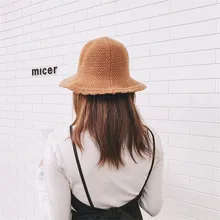 Зимняя ветрозащитная однотонная Кепка Весенняя женская вязаная Панама Шляпы женские теплые шерстяные вязаный крючком рыбака Кепка s складная рыболовная шляпа