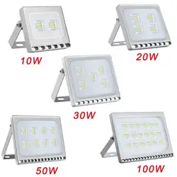 1 шт ультратонких Светодиодный прожектор 10 W 20 W 30 W 50 W 100 W IP65 220 V светодиодный Spotlight Refletor Наружное освещение Бра прожектор