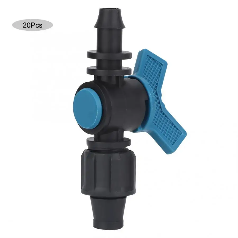 

20Pcs/Set 16PE Bypass Valve Drip Pipe Connector Micro Irrigation Thread Locked Tee Coupling Connect
