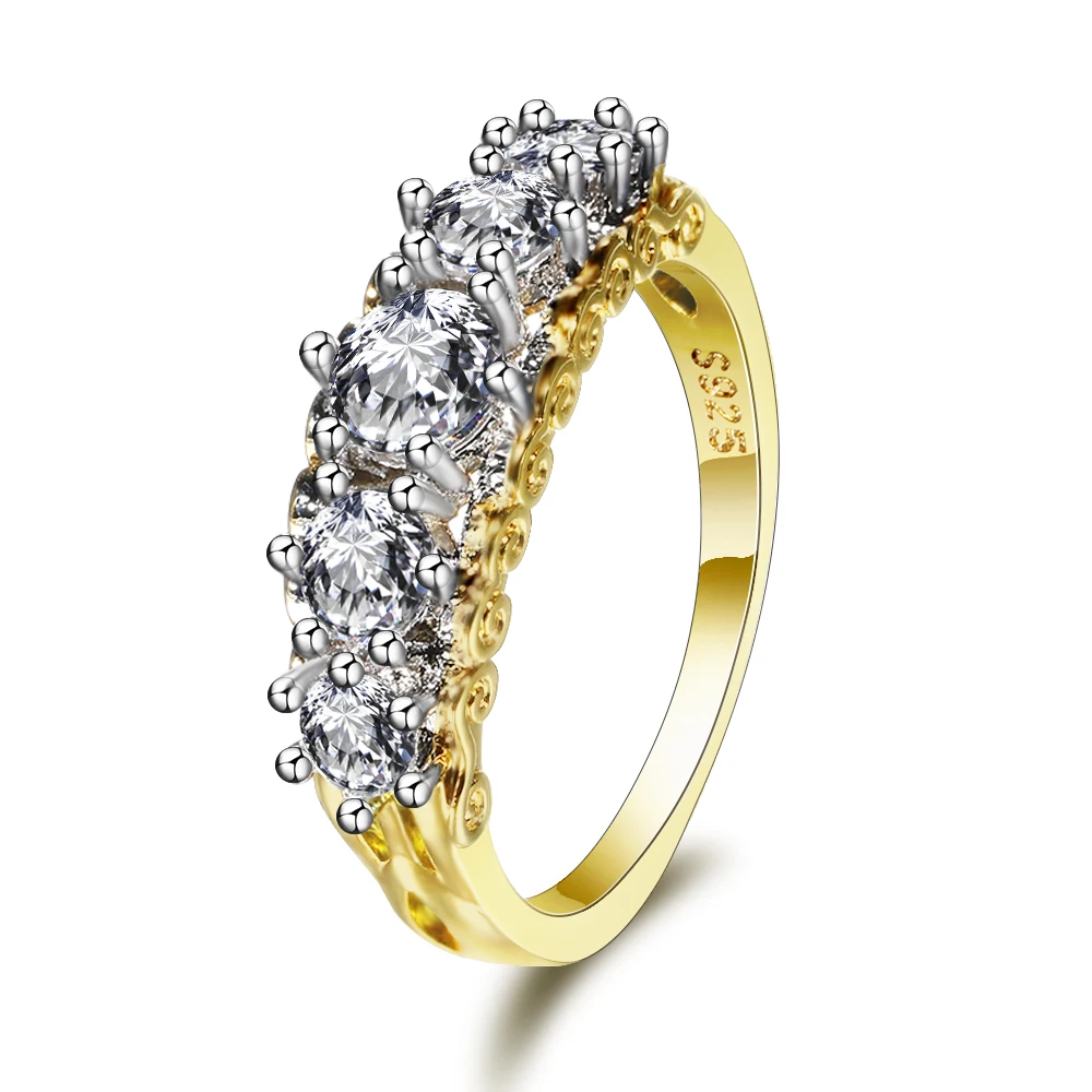 Silver Ring Silver Rings Gold Plated Rings Gemstone Ring Gold Color Rings With AAAA Cubic Zirconia Crystal Stones 925 Silver Jewelry Vintage Party Anniversary Ring Fashion Fine Jewelry