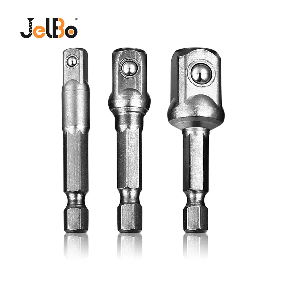 

JelBo 3pcs Hex Shank Drill Bits Set Screwdriver Rod Indexable Power Tools Adapter Extension 3/8 1/2 1/4 Socket Wrench Drill Bits