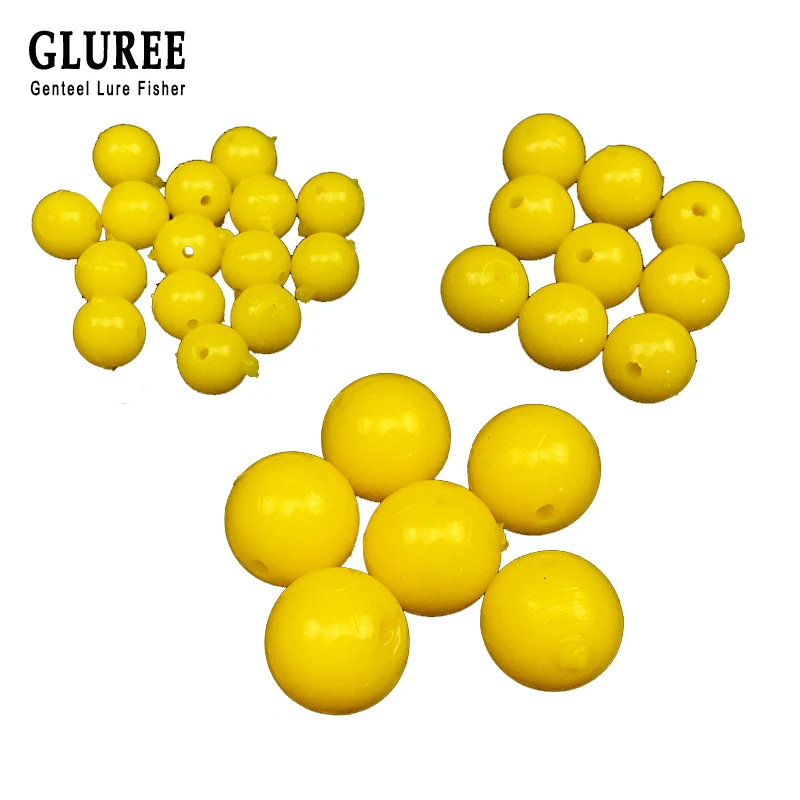 

GLUREE 1Pcs Yellow Corn Soft Fishing Lure TPR Scented Semi Floating Bead Artificial Bait 0.8/1/1.4cm Elasticity Round Ball Lures