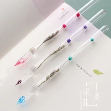 Набор цветов серия прелестный стеклянный стилус Dip Pen Кристальные цветные глазурные ручки подарок для девушек и студентов
