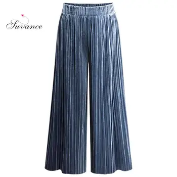

Suvance Velvet Wide Leg Loose High Waist Casual Plus Size M-6xl Women Pants